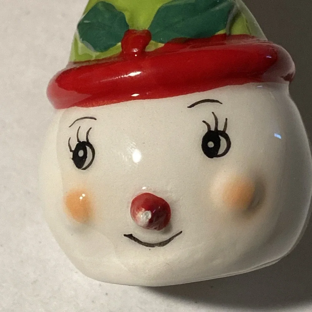 Set of 3 Johanna Parker Christmas  Ceramic Snowmen Ornaments Holiday Snowman